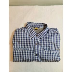 Eddie Bauer Travex Shirt Mens XLT XL Tall Blue Plaid Long Sleeve Gorpcore